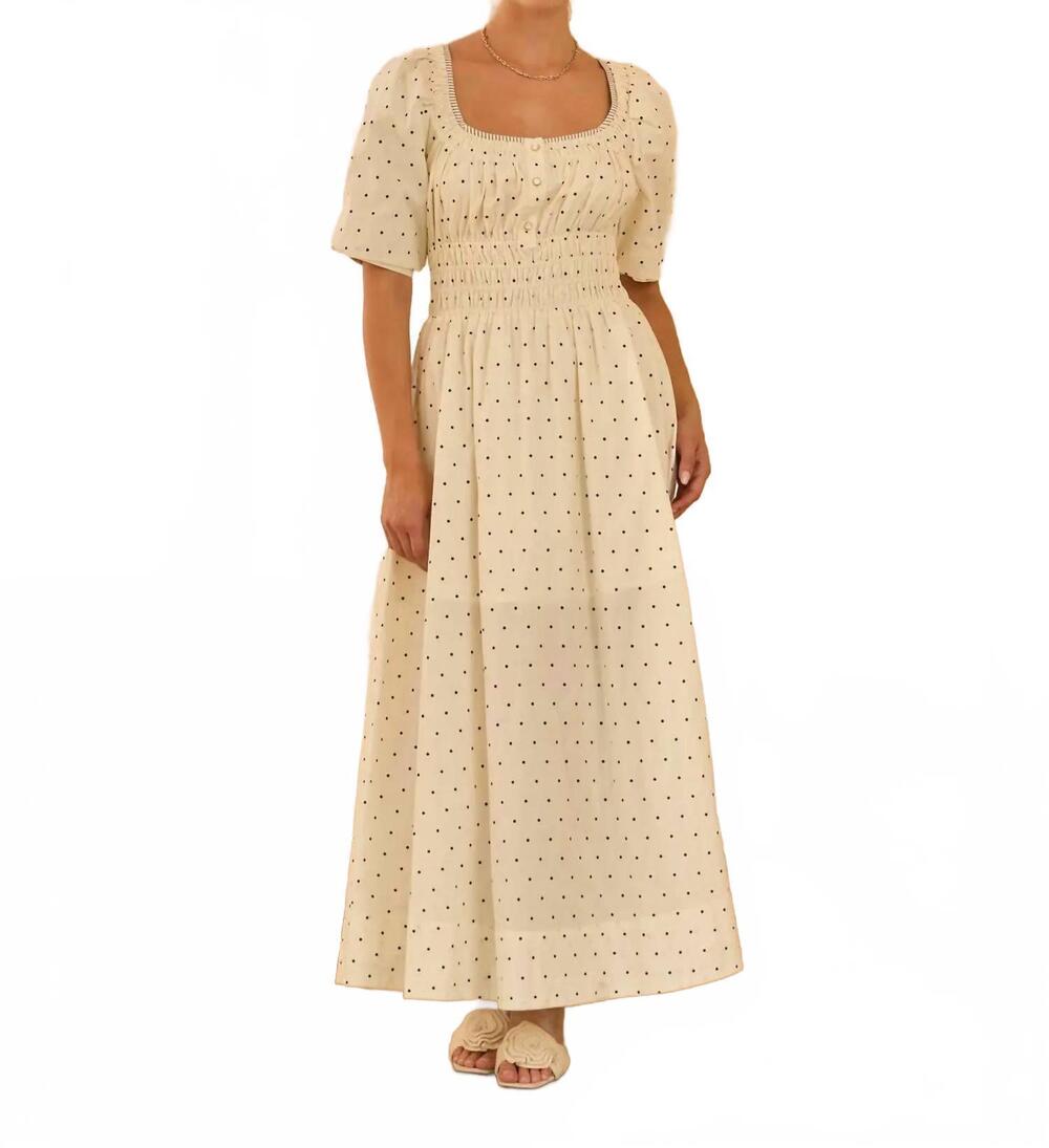 NEW SKIES ARE BLUE dotted maxi dress in white